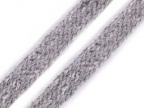 Textillux.sk - produkt Šnúra / knot šírka 10 mm plochý - 4 šedá svetlá