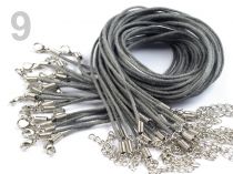 Textillux.sk - produkt Šnúrka bavlnená s karabinkou voskovaná dĺžka 45cm  - 9 šedá perlovo