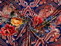 Textillux.sk - produkt Soft úplet kvetinový ornament 150 cm - 2-1618 kvetinový ornament, modrá