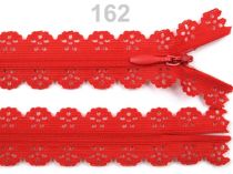 Textillux.sk - produkt Špirálový zips šírka 3 mm dĺžka 16 cm čipkový - 162 Poppy Red