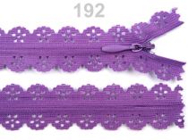 Textillux.sk - produkt Špirálový zips šírka 3 mm dĺžka 16 cm čipkový - 192 Bright Violet