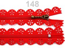 Textillux.sk - produkt Špirálový zips šírka 3 mm dĺžka 18 cm čipkovaný - 148 High Risk Red