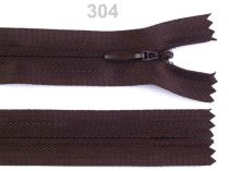 Textillux.sk - produkt Špirálový zips skrytý šírka  3 mm dĺžka 16 cm - 304 Chocolate Brown