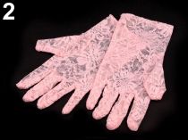 Společenské rukavice detské 17 cm čipkované