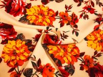 Textillux.sk - produkt Spoločenská látka červené kvety na žltom podklade 150 cm