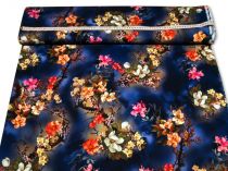 Textillux.sk - produkt Spoločenská látka pestré kvety na nočnej oblohe 150 cm