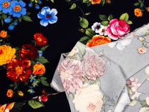 Textillux.sk - produkt Spoločenská látka pestré kvety na stonke 150 cm