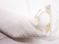 Textillux.sk - produkt Spoločenská látka žakard biele kosoštvorce 150 cm
