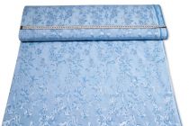 Textillux.sk - produkt Spoločenská látka žakard modrý ťahavý kvet 130cm