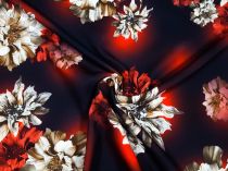 Textillux.sk - produkt Spoločenská šatovka béžový kvet na bordovom 145 cm