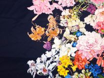 Spoločenská šatovka bordúra farebná zmes kvetov 150 cm