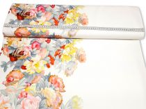 Textillux.sk - produkt Spoločenská šatovka bordúra zmes pastelových kvetov 150 cm