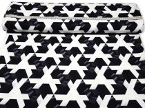 Textillux.sk - produkt Spoločenská šatovka čierno-biely abstrakt 145 cm