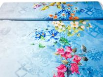 Textillux.sk - produkt Spoločenská šatovka farebné kvety v bordúre 145 cm