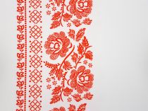 Textillux.sk - produkt Spoločenská šatovka - Folklór bordúra 145 cm - 2-červená bordúra,biela