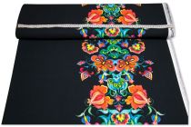 Textillux.sk - produkt Spoločenská šatovka jednostranná bordúra maľovaný mak 150 cm