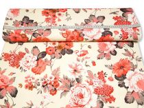 Textillux.sk - produkt Spoločenská šatovka kvety korálové ružové 150 cm
