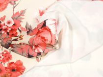 Textillux.sk - produkt Spoločenská šatovka kvety korálové ružové 150 cm
