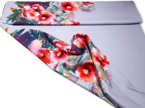 Textillux.sk - produkt Spoločenská šatovka s bordúrou ružový kvet 145 cm