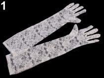 Spoločenské rukavice 43 cm čipkové