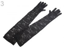 Spoločenské rukavice 56 cm čipkované