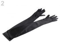 Textillux.sk - produkt Spoločenské saténové rukavice 40 cm, 60 cm - 2 (40 cm) čierna