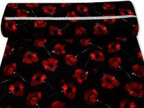Textillux.sk - produkt Spoločenský úplet červené kvety 150cm