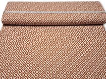 Textillux.sk - produkt Spoločenský úplet hnedý labyrint 145 cm