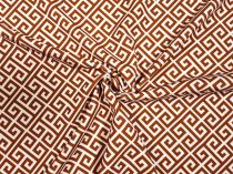 Textillux.sk - produkt Spoločenský úplet hnedý labyrint 145 cm