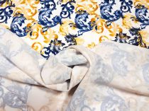 Textillux.sk - produkt Spoločenský úplet modro-zlatý ornament 145 cm