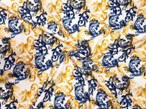 Textillux.sk - produkt Spoločenský úplet modro-zlatý ornament 145 cm