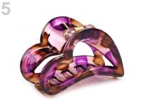 Textillux.sk - produkt Štipec do vlasov 4x6,2 cm srdce - 5 fialová purpura