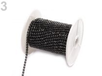 Textillux.sk - produkt Štrasová metráž šírka 2,4 mm - 3 čierna strieborná