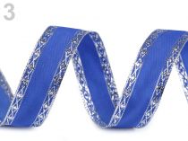 Textillux.sk - produkt Stuha s lurexom a drôtom šírka 25 mm - 3 modrá královská strieborná