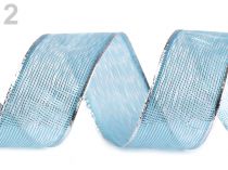 Textillux.sk - produkt Stuha s lurexom a drôtom šírka 40 mm - 2 Blue Curacao