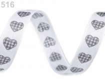 Textillux.sk - produkt Stuha srdce šírka 15 mm - 516 biela šedá