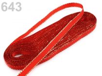 Textillux.sk - produkt Stuha taftová s lurexom šírka 6mm - 643 červená šarlatová zlatá
