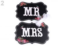 Svadobné ceduľky MR a MRS na zavesenie