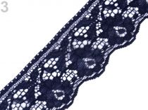 Textillux.sk - produkt Syntetická čipka šírka 67 mm - 3 modrá tmavá