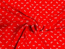 Textillux.sk - produkt Teplákovina biele motýliky šírka 180 cm  - 3- biele motýliky, červená