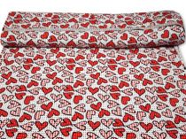 Textillux.sk - produkt Teplákovina bodkované srdcia 180 cm
