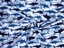Textillux.sk - produkt Teplákovina žraloky 150 cm - 1- žraloky, modrá