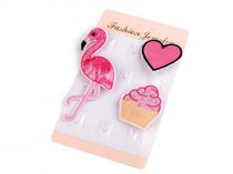 Textillux.sk - produkt Textilná brošňa cupcake, srdce, plameniak