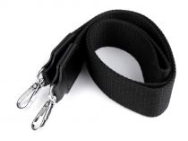 Textillux.sk - produkt Textilná rúčka na tašku s karabínami 113 cm - čierna nikel