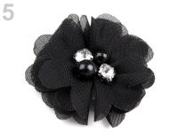 Textillux.sk - produkt Textilný kvet Ø50 mm s kamienkami - 5 čierna
