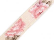 Textillux.sk - produkt Tkaná stuha so šípkovou ružou šírka 25 mm
