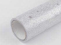 Textillux.sk - produkt Tyl dekoračný elastický s glitrami šírka 48 cm - biela strieborná