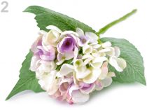 Textillux.sk - produkt Umelá hortenzia na aranžovanie - 2 krémová najsvetl fialová