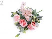 Textillux.sk - produkt Umelé kytice ruže, hortenzie - 2 ružová svetlá