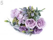 Textillux.sk - produkt Umelé kytice ruže, hortenzie - 5 fialová sv.
